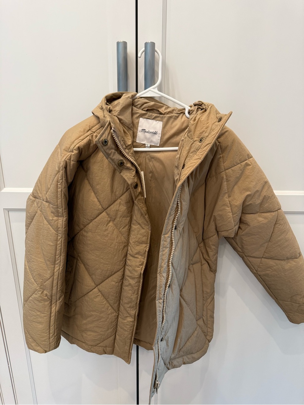 Madewell NWT Quilted Hooded Jacket - Tan